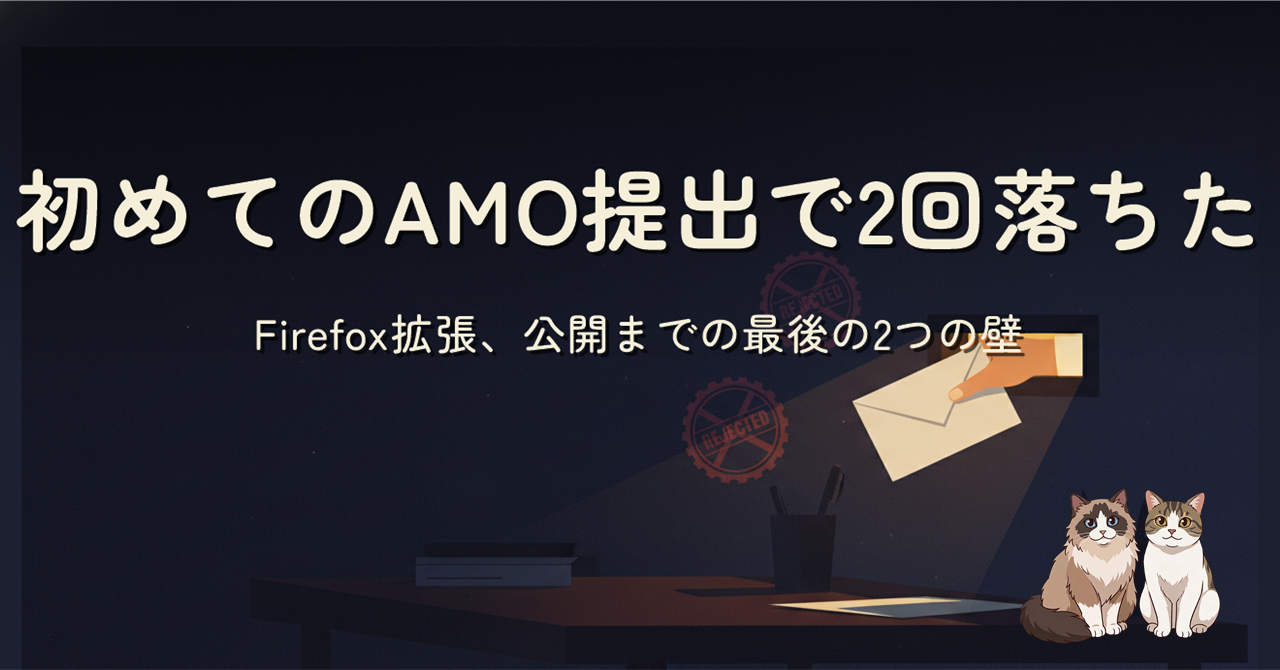 初めてのAMO提出で2回落ちた: Firefox拡張、公開までの最後の2つの壁