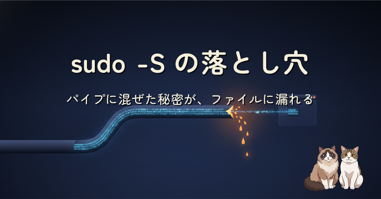 sudo -S の落とし穴。パイプに混ぜた秘密がファイルに漏れる