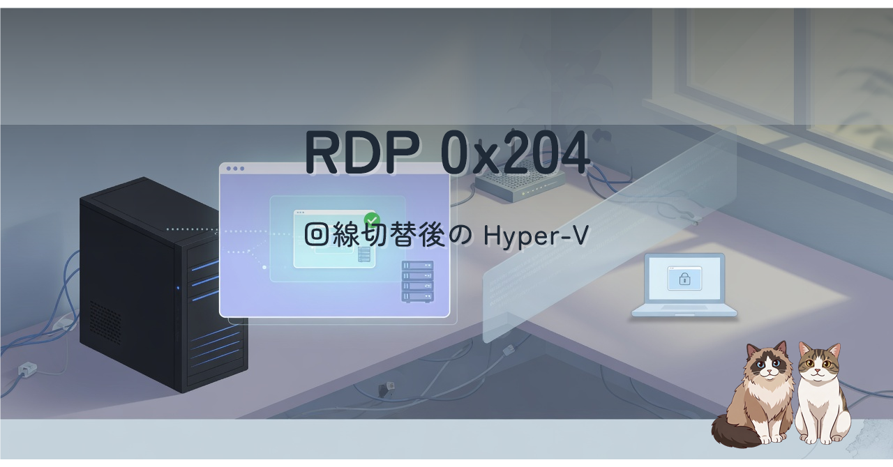 Hyper-V の RDP 0x204 切り分け記事のヒーロー画像