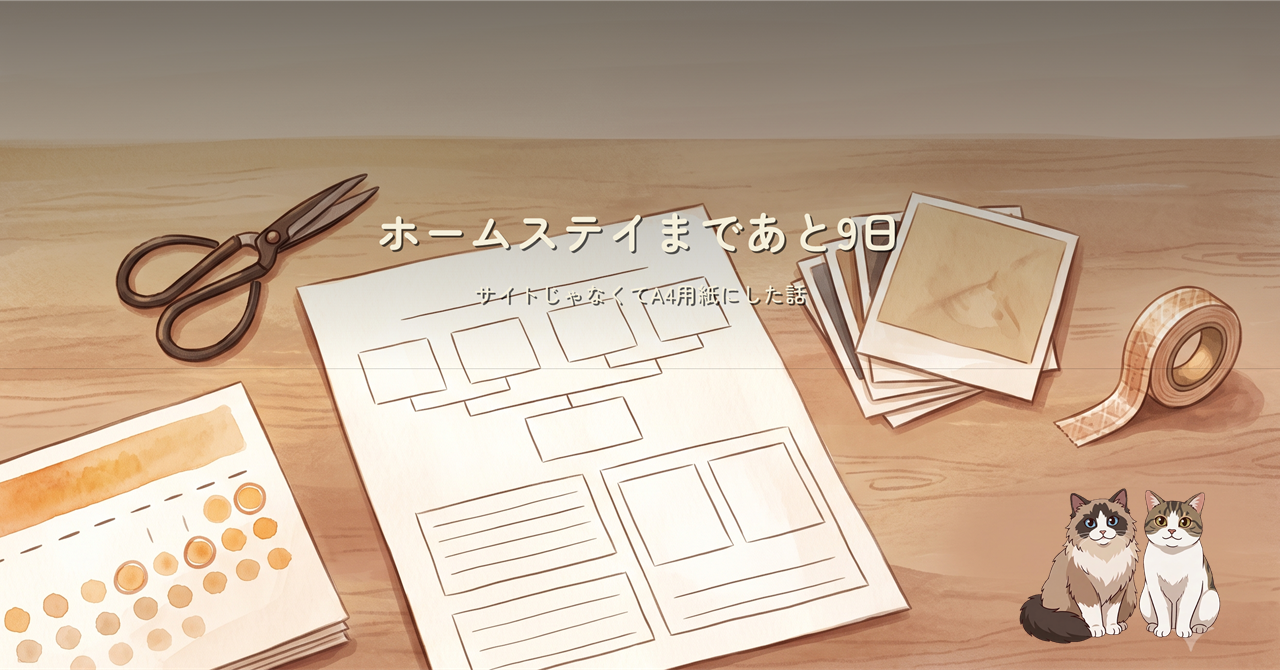 ホームステイまであと9日 サイトじゃなくてA4用紙にした話 ヒーロー画像