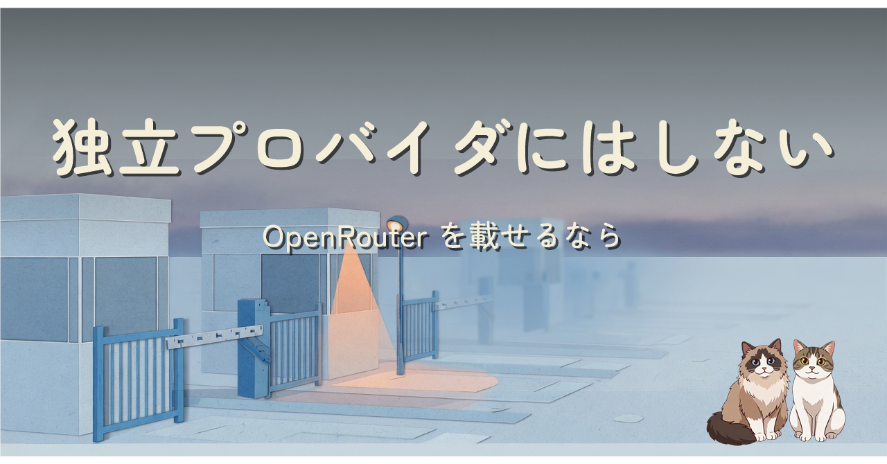 OpenRouter を独立プロバイダにしない