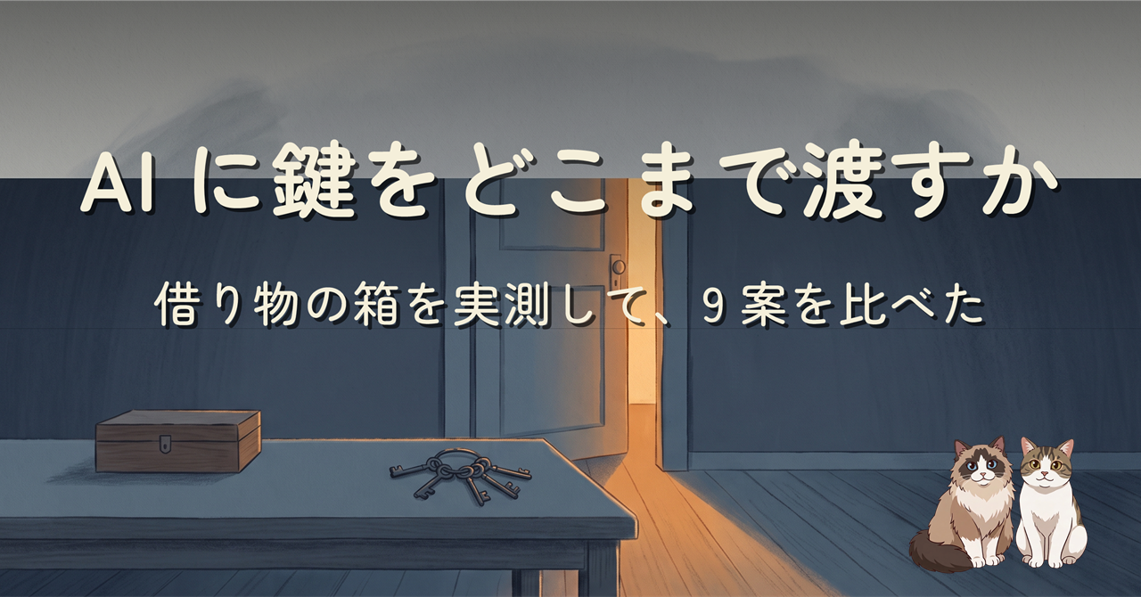 夕暮れの書斎。机の上に閉じた木箱と鍵束が置かれ、奥の扉がわずかに開いて暖色の光が床へこぼれている編集イラスト