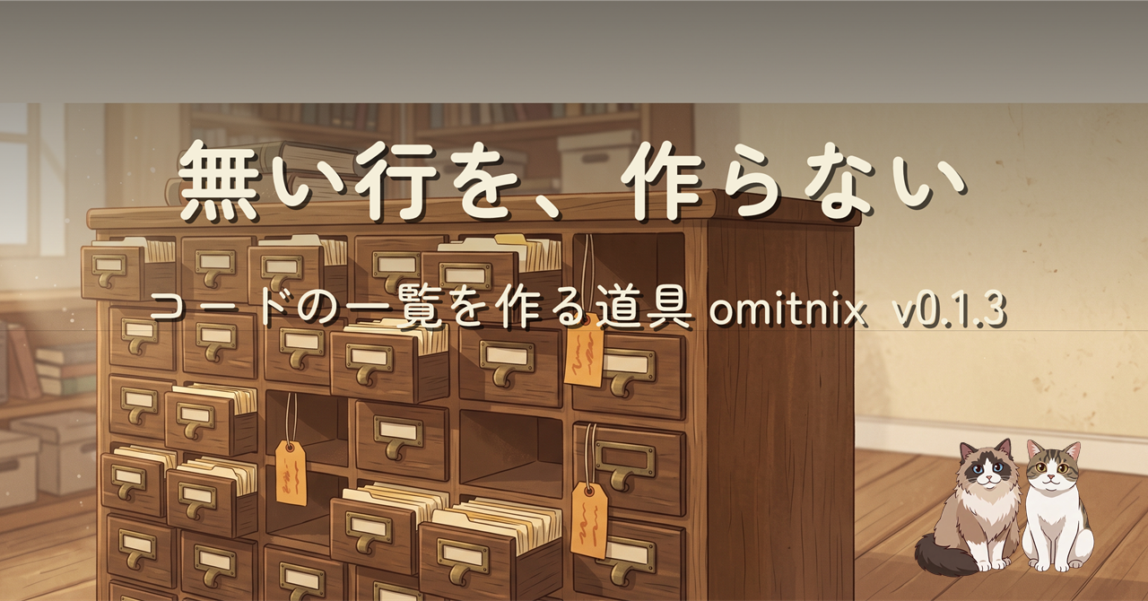 古い木製のカード目録棚。ほとんどの引き出しには索引カードが並び、いくつかの空いた枠には琥珀色の紙の札が下がっているヘッダー画像
