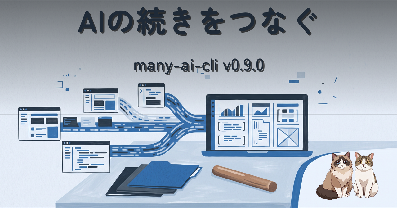 AIの続きをつなぐ many-ai-cli v0.9.0