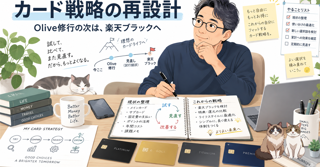 記事のヘッダー画像（Olive修行の次のカード戦略）