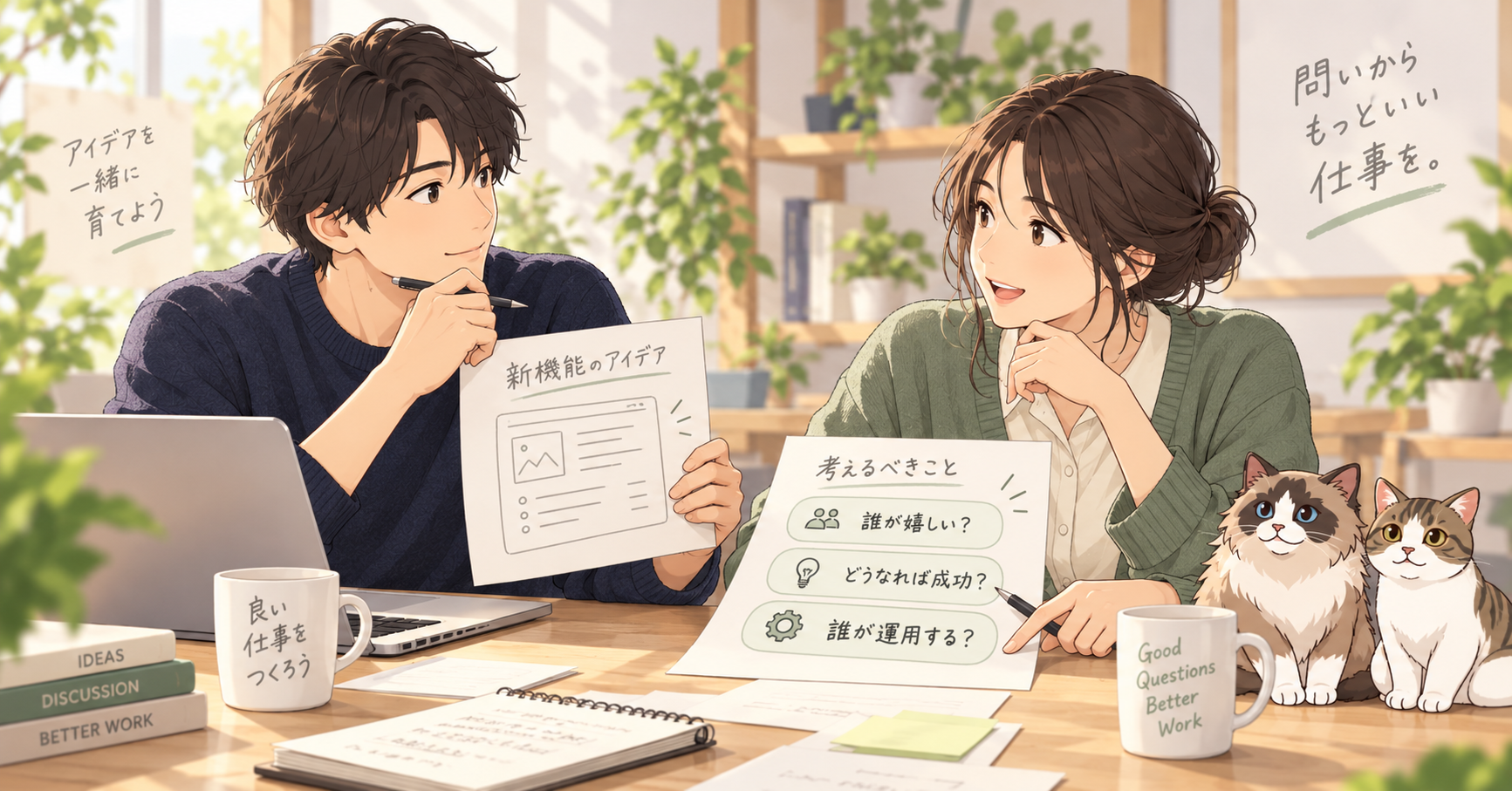 問いを渡す場面の挿絵